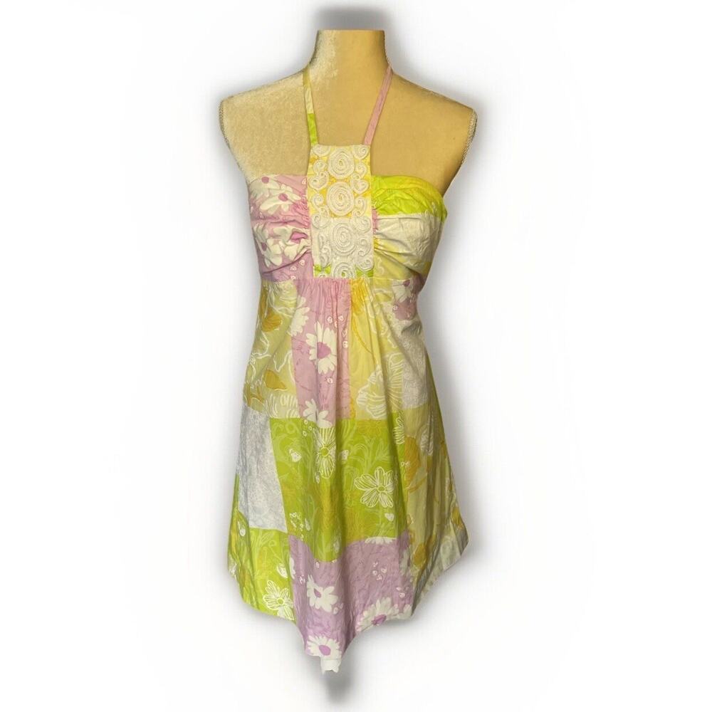 Lilly Pulitzer Daphne Lace Halter Floral Dress Size 2